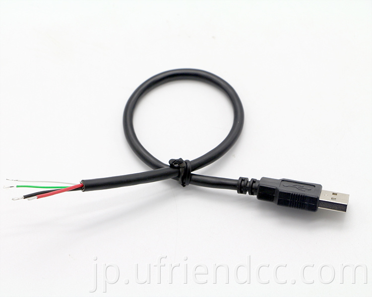 4ワイヤを開くケーブルデータ充電USB 2.0タイプ男性OEM 10cm 20cm 50cm